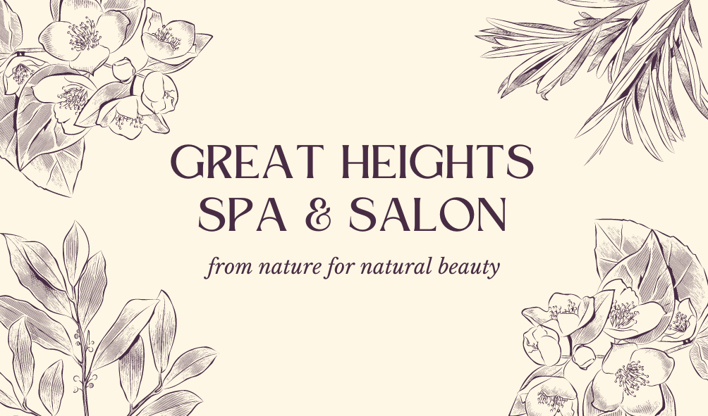 Beauty Spa Business Card Beige Dark Brown Feminine Illustrated Flowers