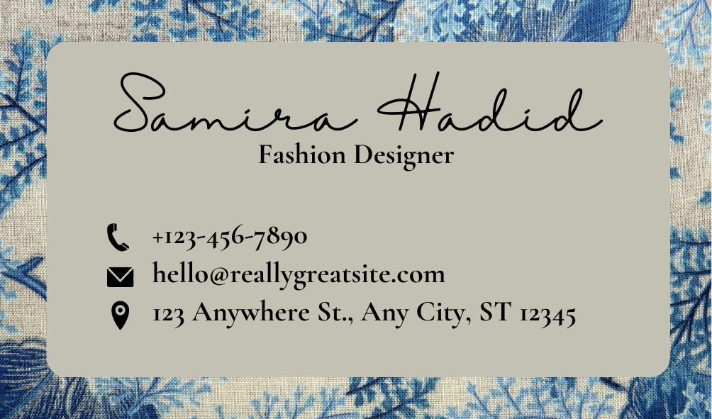 Beige Blue Simple Creative Designer Business Card
