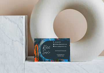 Black and Blue contemporary Art Dealer and Gallery Business Card
