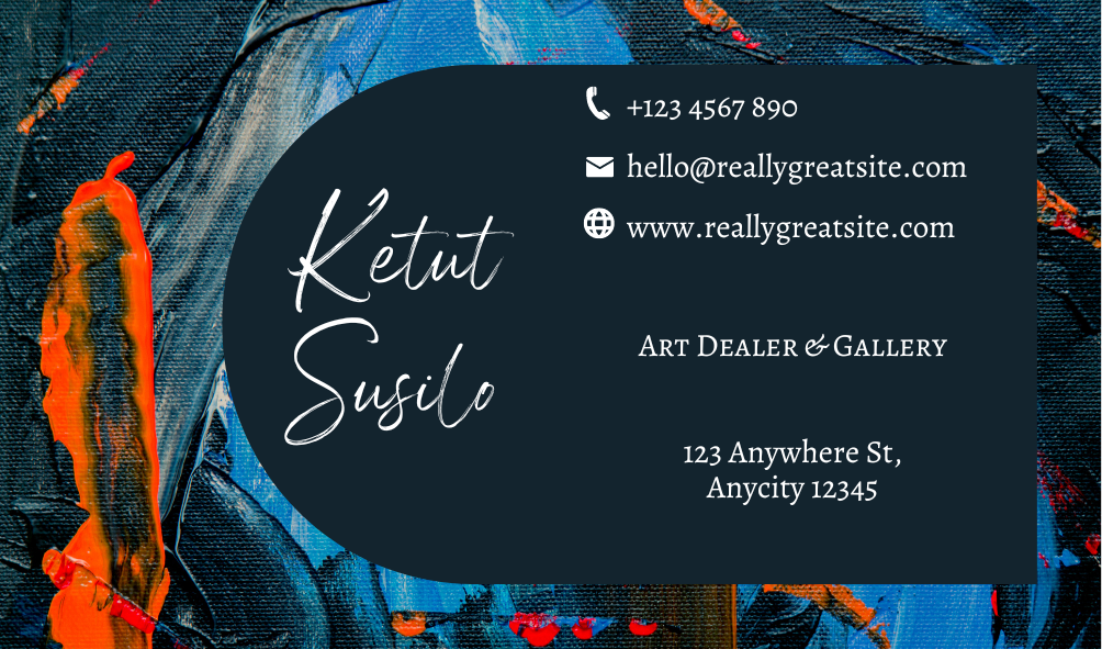 Black and Blue contemporary Art Dealer and Gallery Business Card