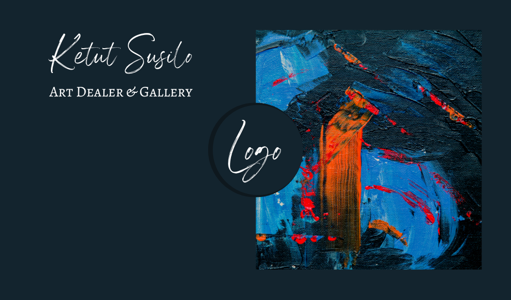 Black and Blue contemporary Art Dealer and Gallery Business Card