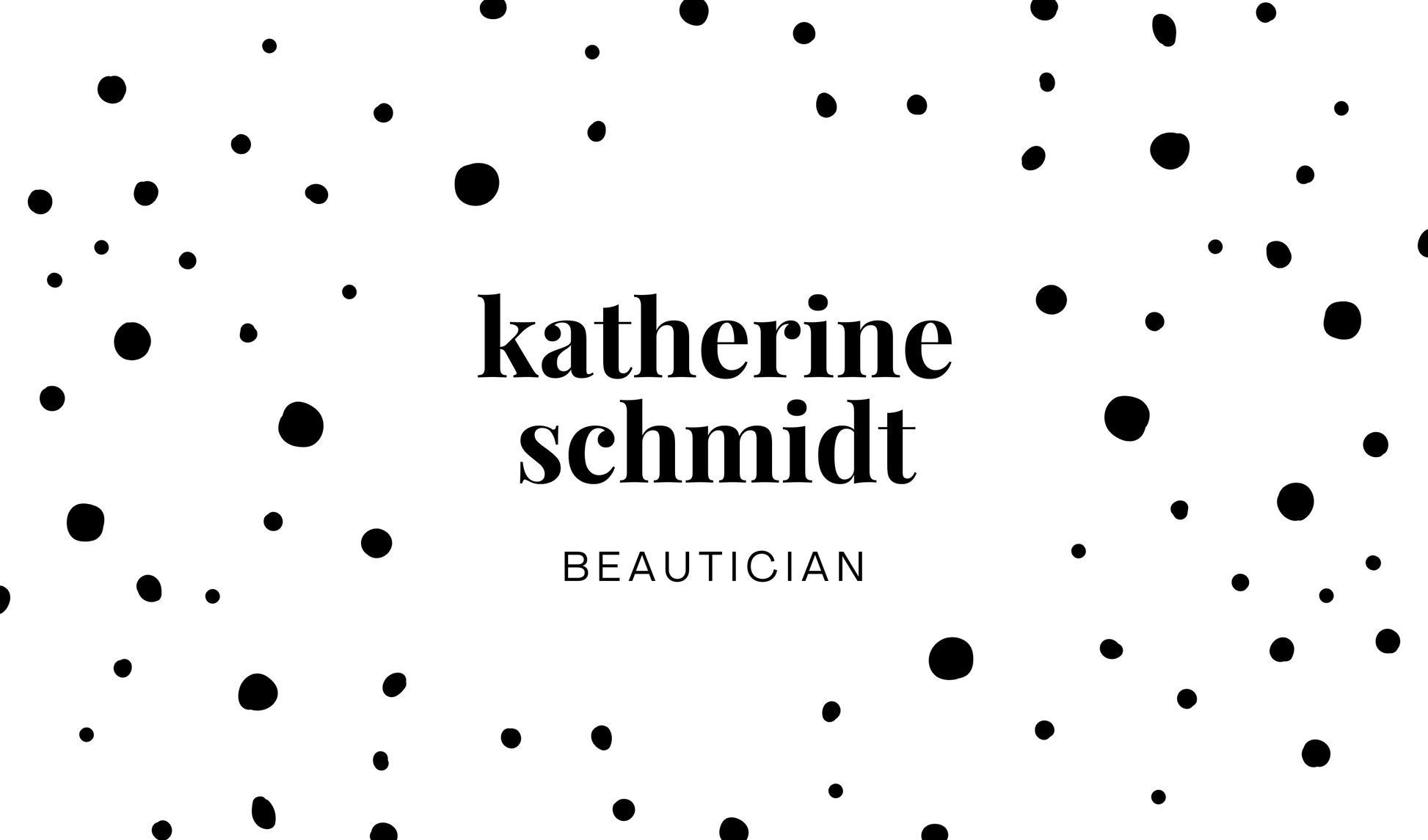 Black and White Doted Aesthetician Business Card