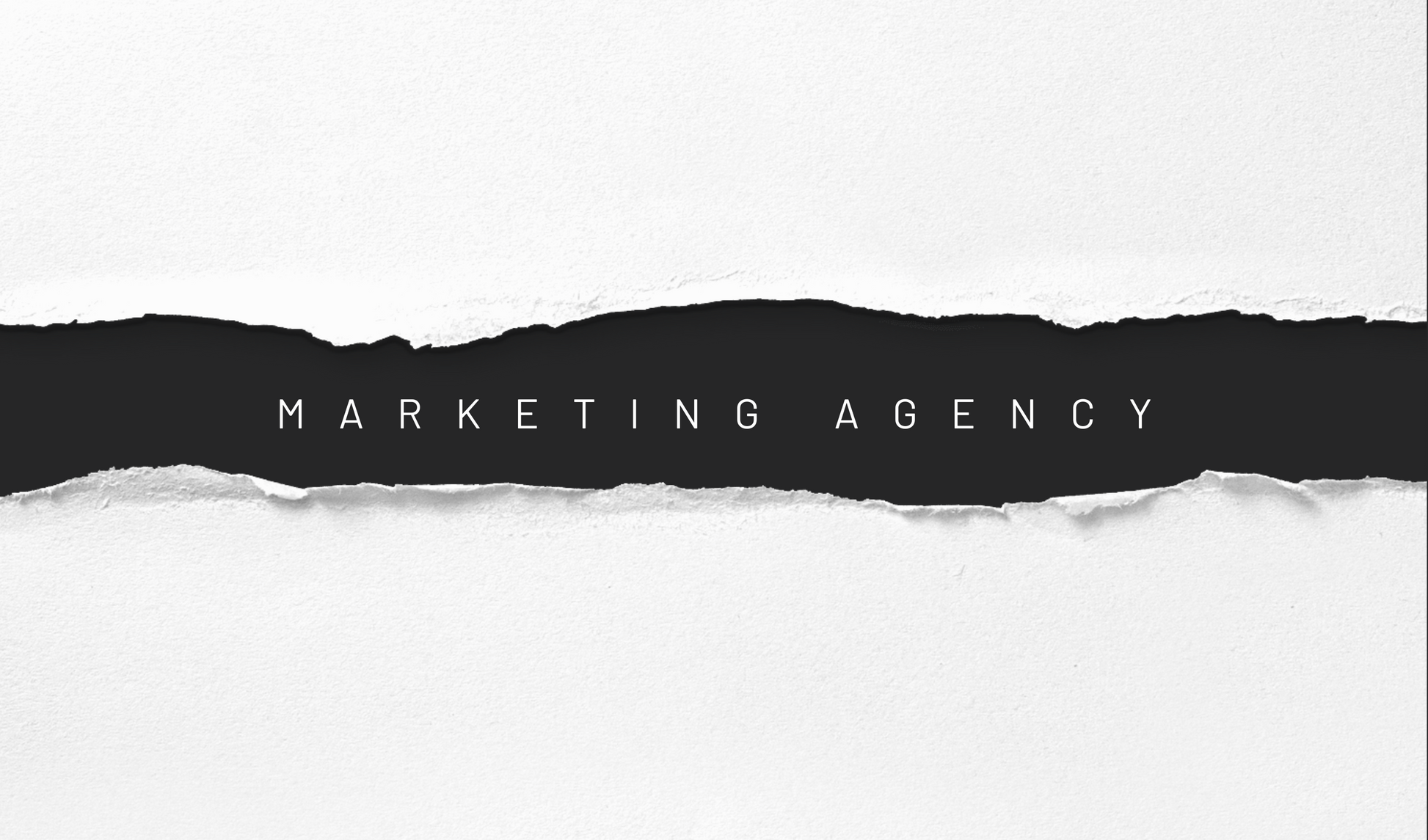 Black and White Modern Minimalist Marketing Agency Business Card
