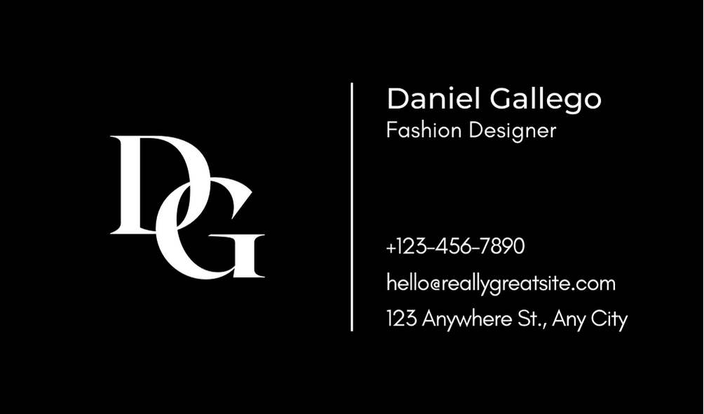 Black and White Simple Personal Business card