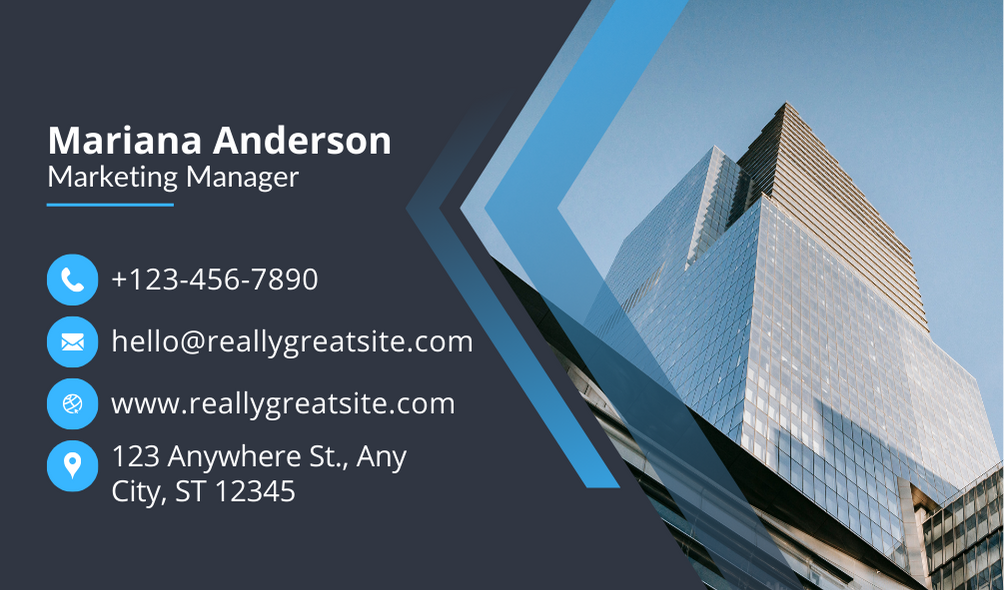 Blue and Black Modern Business Card