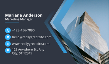 Blue and Black Modern Business Card