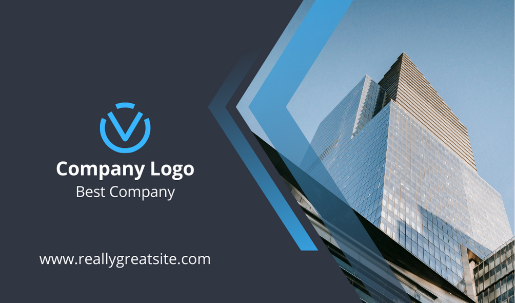 Blue and Black Modern Business Card