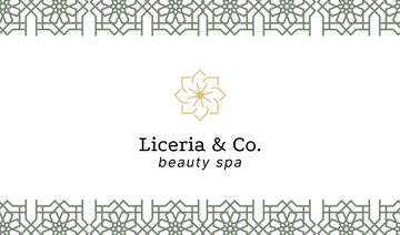Green Minimalistic Geometry Beauty Business Card