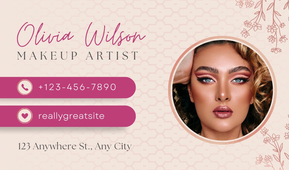 Beauty Feminine Makeup Artist Cards
