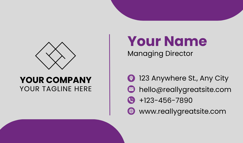 Purple Minimalist Modern Business Card